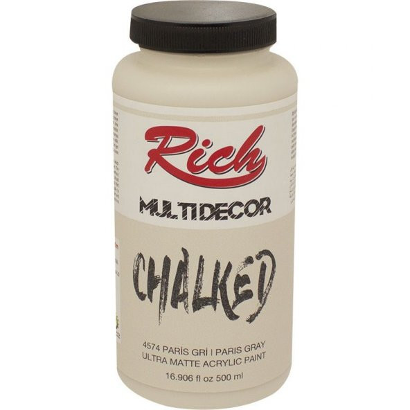 Rich Multi Decor Chalked Akrilik Boya 500 cc. 4574 PARİS GRİ ürün görseli 1