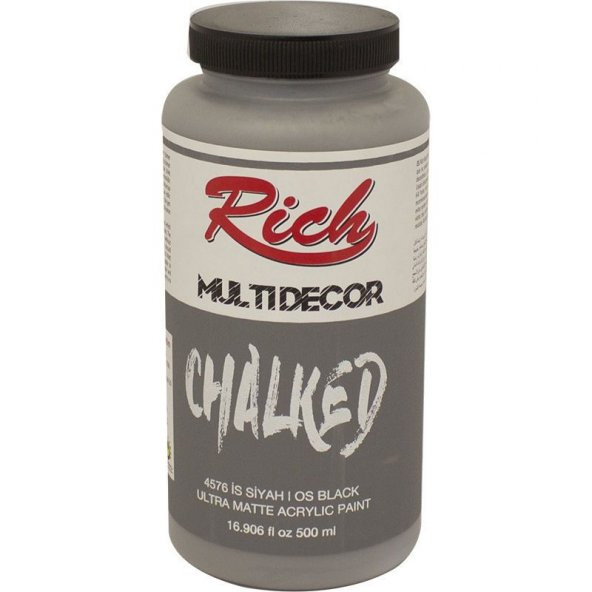 Rich Multi Decor Chalked Akrilik Boya 500 cc. 4576 İS SİYAHI ürün görseli 1