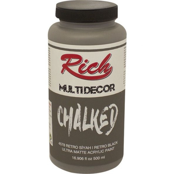 Rich Multi Decor Chalked Akrilik Boya 500 cc. 4578 RETRO SİYAH ürün görseli 1