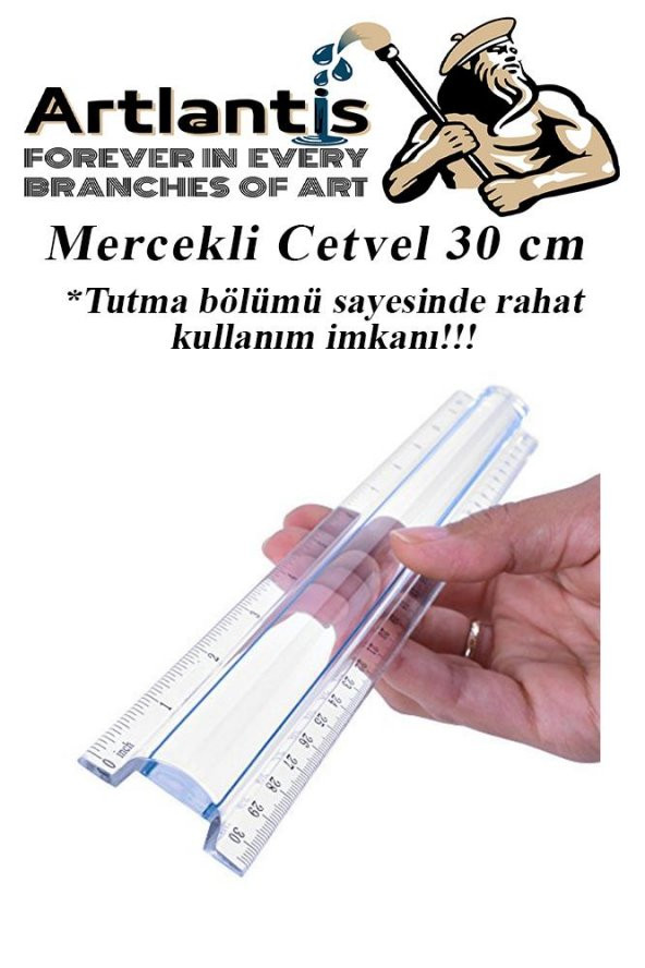 Cetvel Mercekli 30 cm Plastik Şeffaf 1 Adet Okul Sınıf Öğrenci Büyüteçli Tutumu Kolay Cetvel 30 cm ürün görseli 1