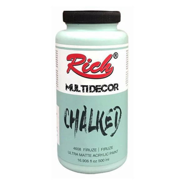 Rich Multi Decor Chalked Akrilik Boya 500 cc. 4608 FİRUZE ürün görseli 1
