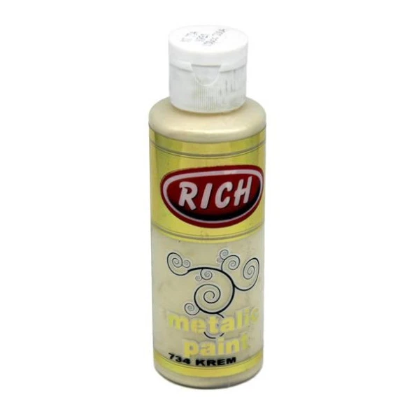 Rich Metalik Akrilik Boya 120 cc. 734 KREM ürün görseli 1