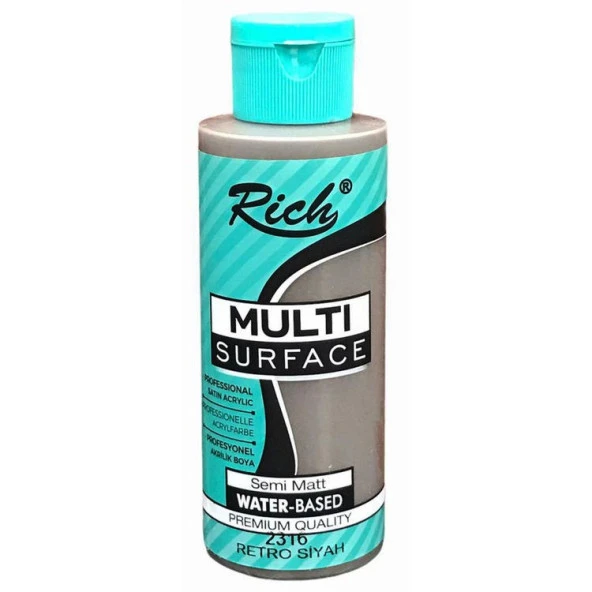 Rich Multi Surface Her Yüzey İçin Akrilik Boya 120 cc. 2316 RETRO SİYAH ürün görseli 1