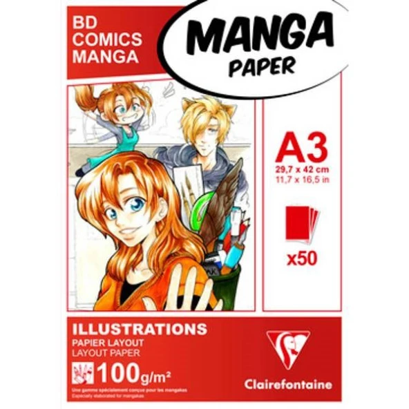 Clairefontaine Manga Markör Blok A3 100 gr 50 yp ürün görseli 1