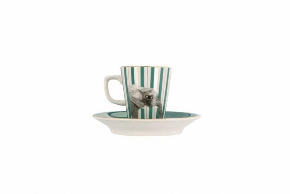 Porland Wild Life Elephant Tabaklı Kahve Fincanı 75cc 04ALM005282 ürün görseli 1