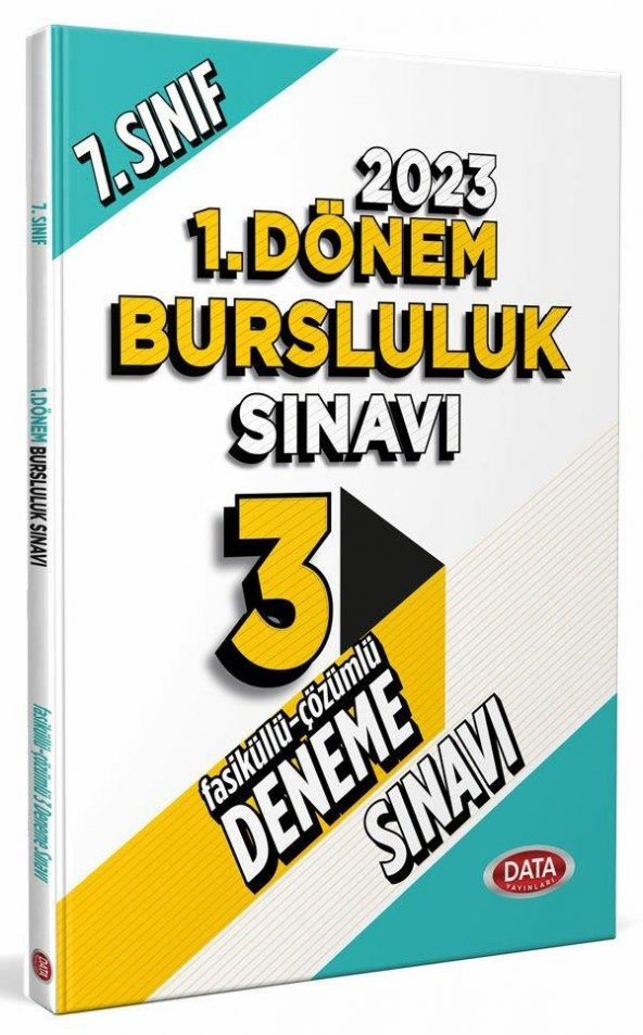 7. Sınıf 1. Dönem Bursluluk Sınavı Tamamı Çözümlü 3 Fasikül Deneme Sınavı Data Yayınları ürün görseli 1