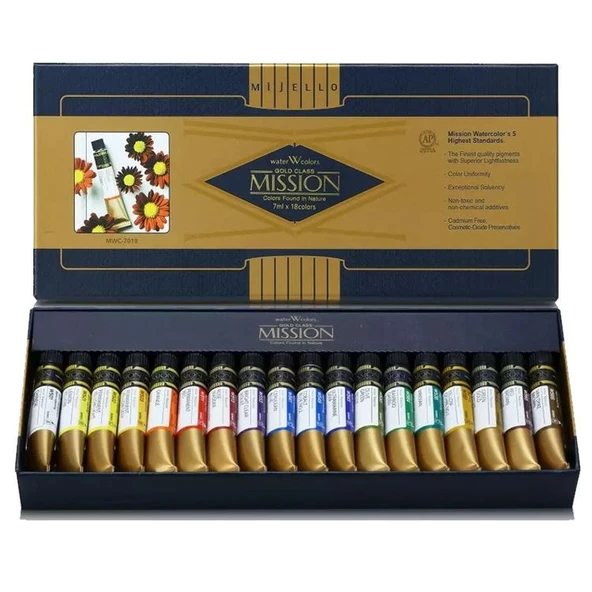 Mission Gold Class Sulu Boya 7mlx18 Renk MWC-7018 ürün görseli 1