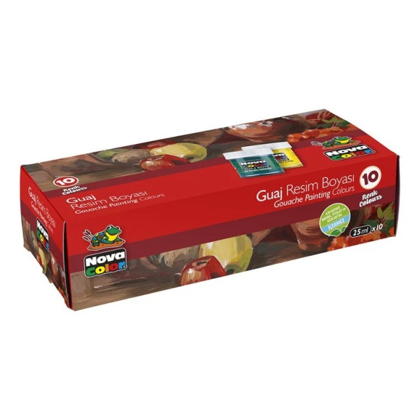 Nova Color Guaj Boya 10 Renk x 30 cc. Şişe ürün görseli 1