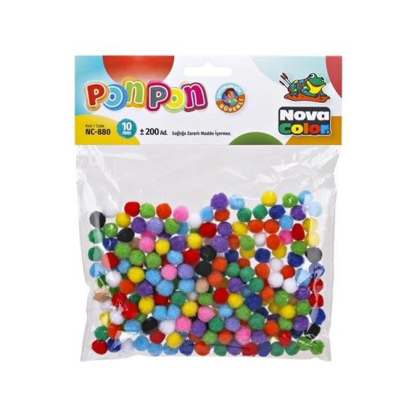 Nova Color Ponpon 10 mm 200lü Paket ürün görseli 1