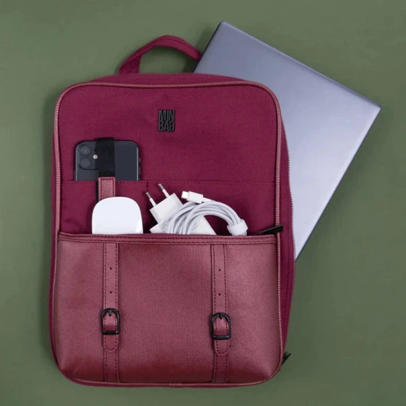 Minbag XXL Aspen Laptop ve Tablet Çantası 17 Inch BORDO ürün görseli 1