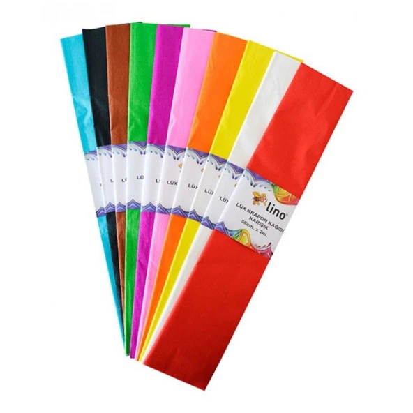 Lino Lüx Krapon Kağıdı (50x200 cm) 10lu Paket 10 RENK ürün görseli 1