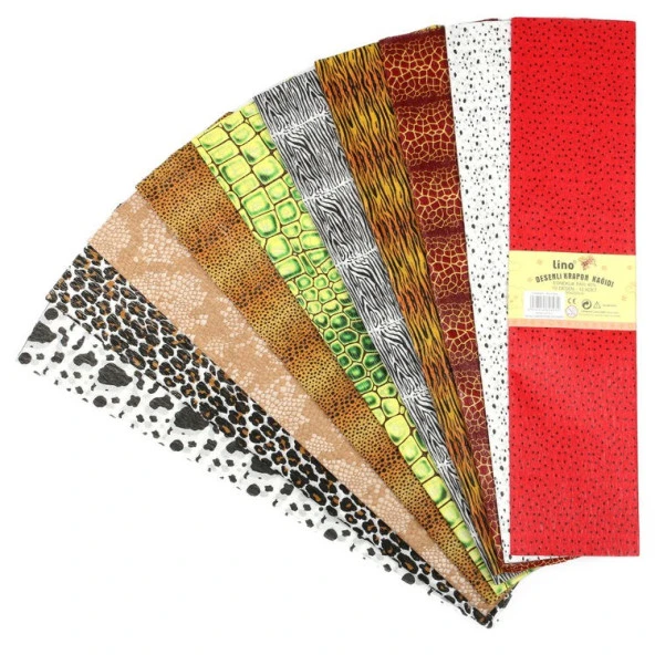 Lino Desenli Krapon Kağıdı 5 Desen 5 li Paket 50X200 cm ürün görseli 1