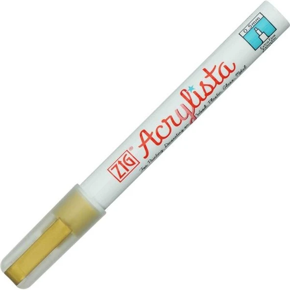 Zig Acrylista Marker Akrilik Boyama Kalemi 0.5 mm Fine Uç ALTIN ürün görseli 1