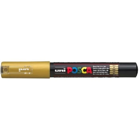 Uni Posca PC-1M Boyama Markörü 0.7 mm METALİK ALTIN ürün görseli 1