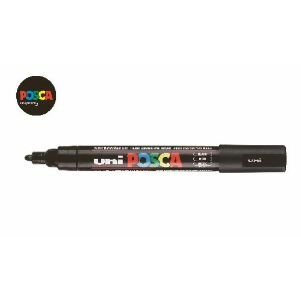 Uni Posca PC-5M Boyama Markörü 1.8-2.5 mm SİYAH ürün görseli 1