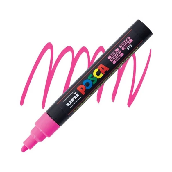 Uni Posca PC-5M Boyama Markörü 1.8-2.5 mm FLORESAN PEMBE ürün görseli 1