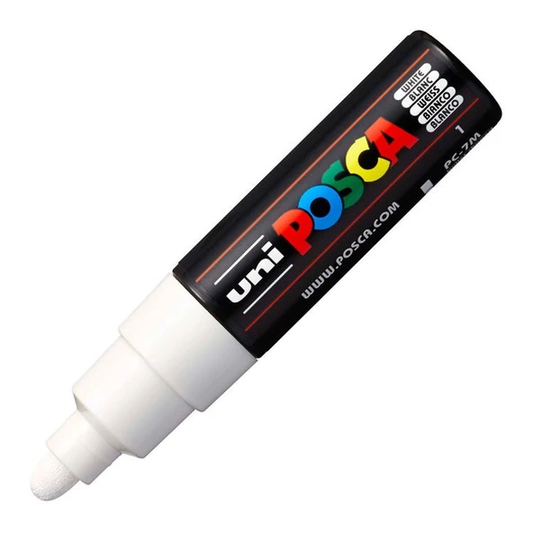 Uni Posca PC-7M Boyama Markörü 4.5-5.5 mm Beyaz ürün görseli 1