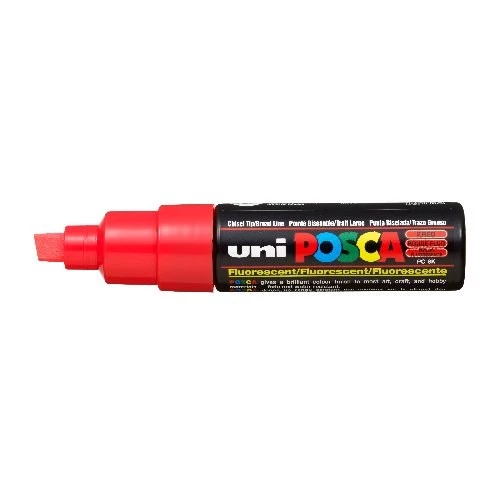 Uni Posca PC-8K Boyama Markörü 8 mm Kesik Uç FLORESAN KIRMIZI ürün görseli 1