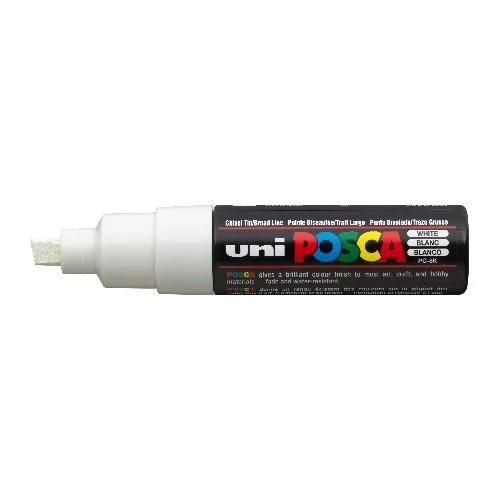Uni Posca PC-8K Boyama Markörü 8 mm Kesik Uç BEYAZ ürün görseli 1