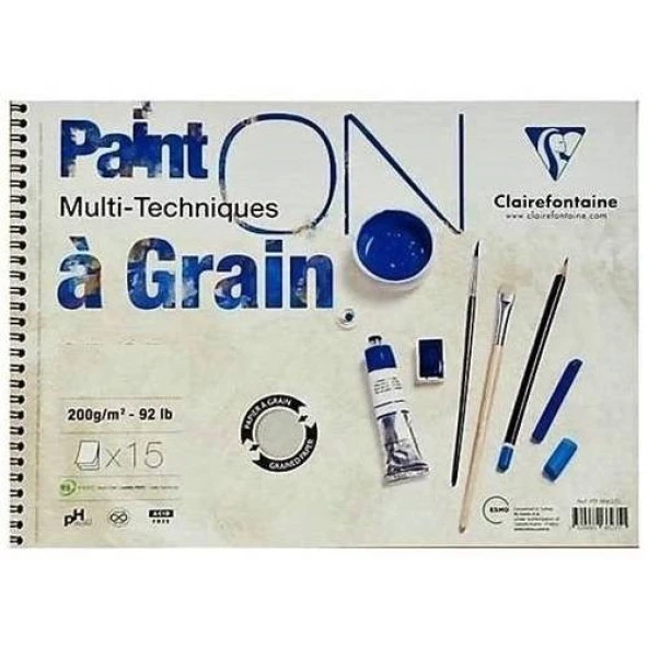 Clairefontaine PaintOn Çok Amaçlı Çizim Blok 35x50 cm Resim Defteri 200 gr. 15 Yaprak ürün görseli 1