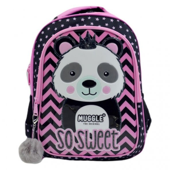 MIKRO OKUL CANTASI MUGGLE PANDA SIYAH MU7303 ürün görseli 1