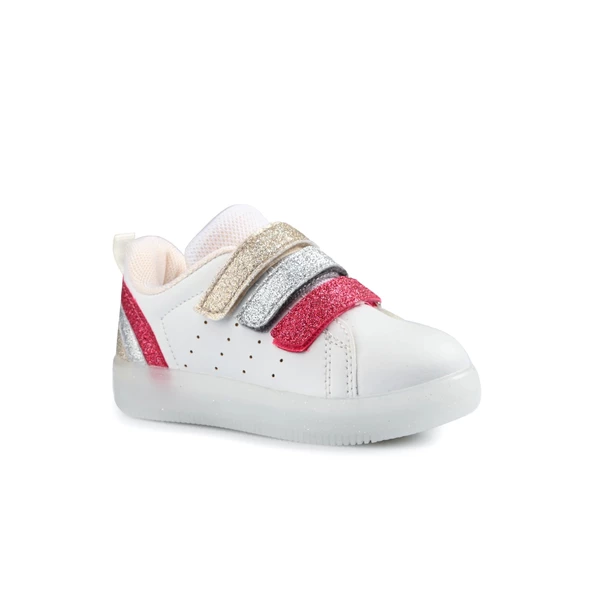Vicco Sun Işıklı Kız Çocuk Beyaz/Fuşya Sneaker ürün görseli 1