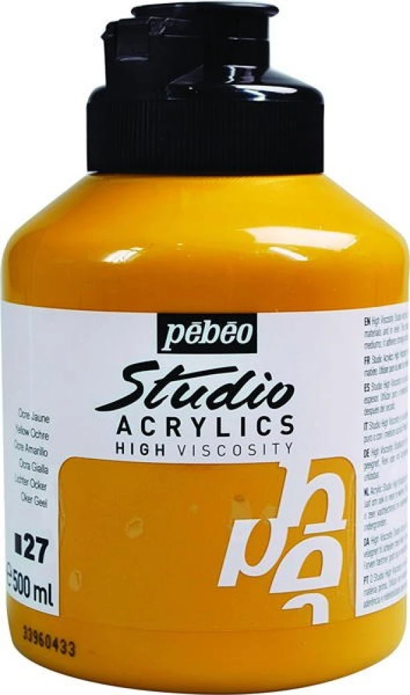 Pebeo Studio Akrilik Boya 500 ml 27 Yellow Ochre ürün görseli 1