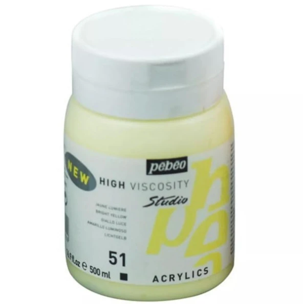 Pebeo Studio Akrilik Boya 500 ml 51 Bright Yellow ürün görseli 1