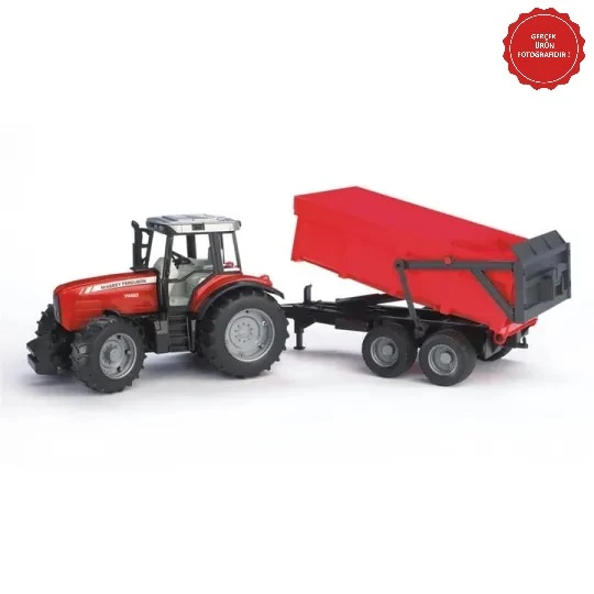 Bruder Massey Ferguson 7480 Oyuncak Traktör ve Römork ürün görseli 1