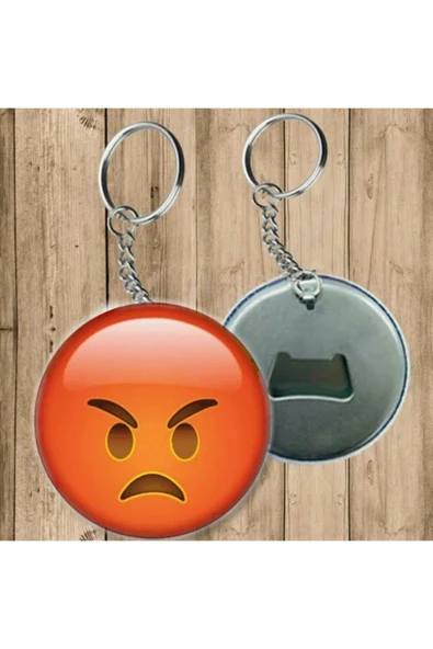 Özcan Tasarım Kızgın Surat Emoji Anahtarlık - Açacaklı Anahtarlık ürün görseli 1