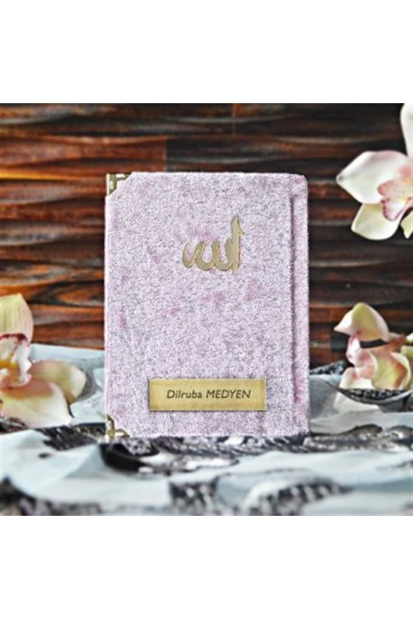 Özcan Tasarım Çanta Boy 128 Sayfa Kadife Kaplı Yasin - Pembe Yasin Kitabı - Pembe Kadife Yasin - Sesli Yasin ürün görseli 1