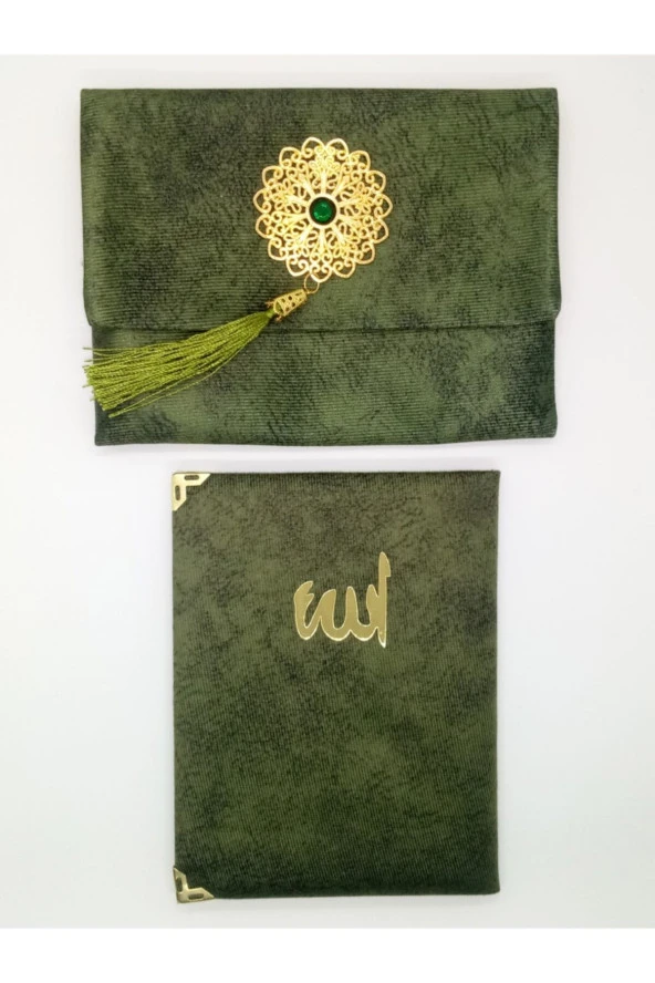 Medrese Yayınları Lüks Çantalı Kadife Kaplı Yasin ( Yeşil ) ürün görseli 1