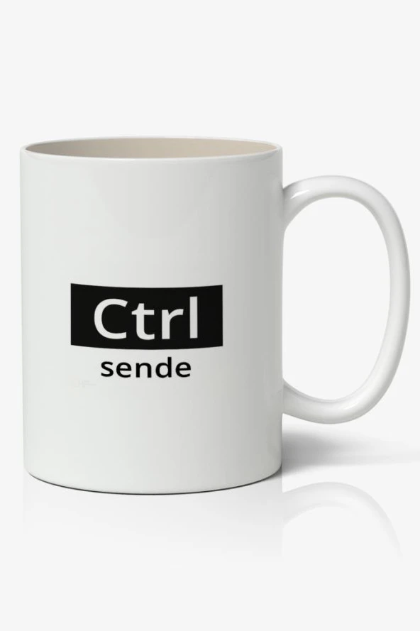 CTRL sende Yazılı Baskılı Kupa Bardak - Baskılı Kahve Kupa Bardak ürün görseli 1