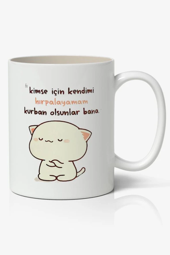 kurban olsunlar bana Yazılı Baskılı Kupa Bardak - Baskılı Kahve Kupa Bardak ürün görseli 1
