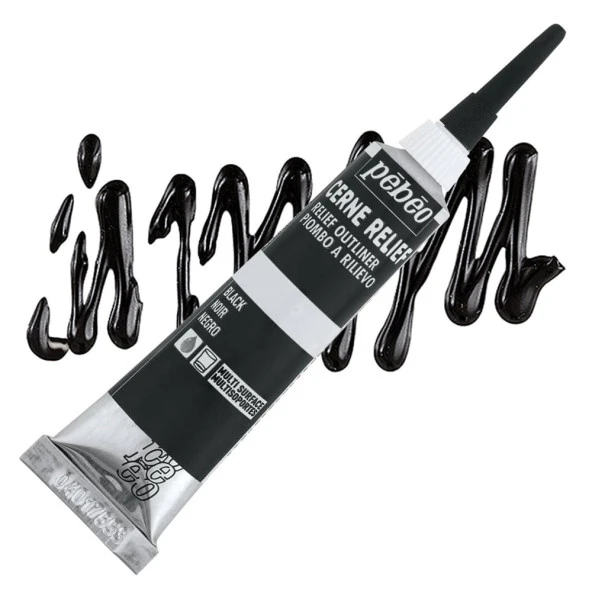 Pebeo Cerne Relief Cam Kontürü 20 ml Siyah ürün görseli 1