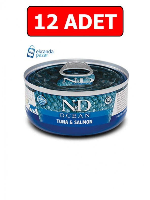 ND ocean tahılsız adult 80gr 12adet kedi yaş mama ton balığı morina balığı karides balkabağı ürün görseli 1