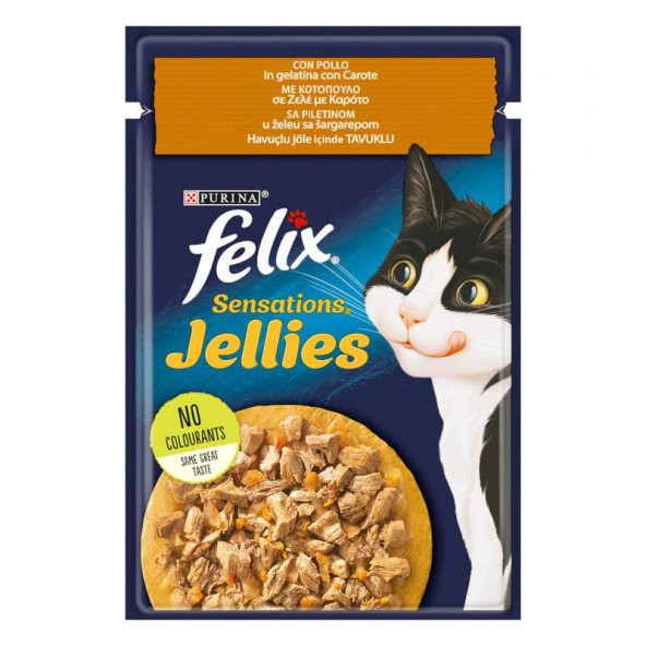 Purina felix tavuklu havuçlu yaş kedi maması 85gr 13 adet pouch kedi konserve kedi ıslak maması ürün görseli 1