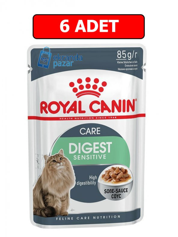 Royal canin digest gravy adult 85 gr x 6 adet yaş kedi maması pouch ürün görseli 1