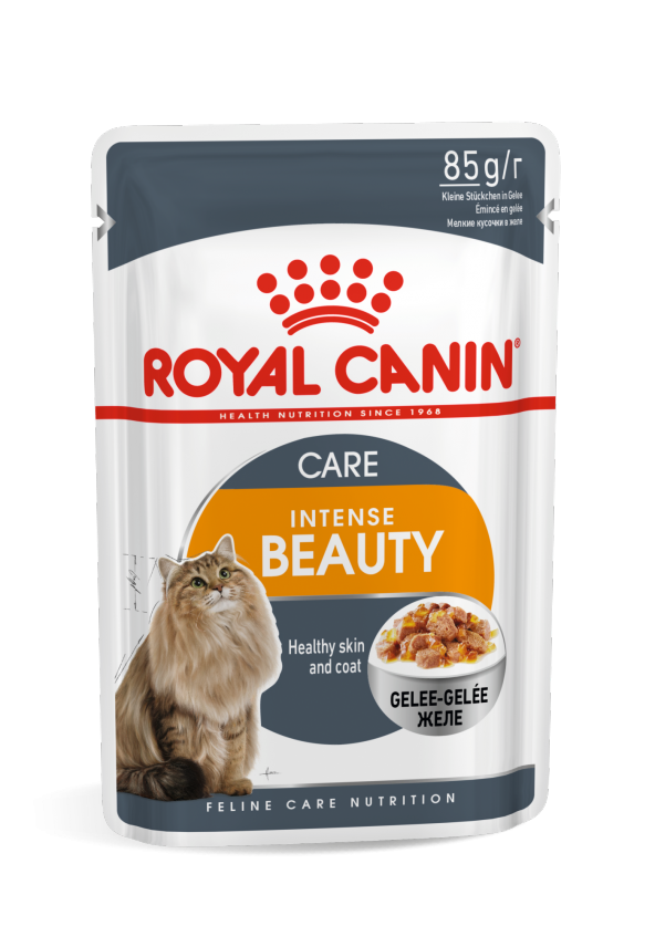 Royal canin intense beauty jelly adult 85 gr x 6 adet yaş kedi maması pouch ürün görseli 1