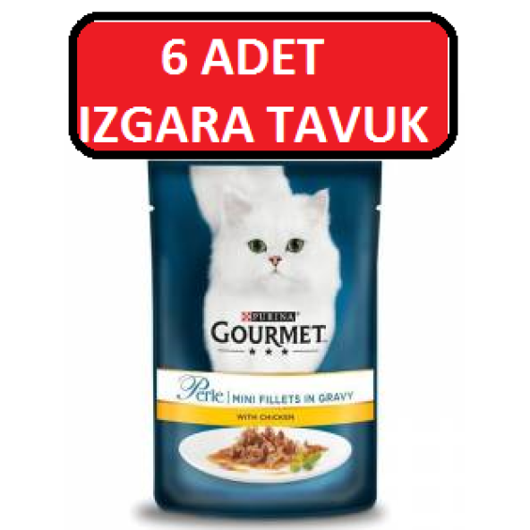 Purina gourmet perle ızgara tavuklu yaş kedi maması konserve 85 gr x 6 adet ürün görseli 1