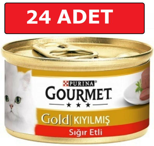 Purina gourmet gold kıyılmış sığır etli kedi konservesi 85 gr 24 adet yaş mama ürün görseli 1