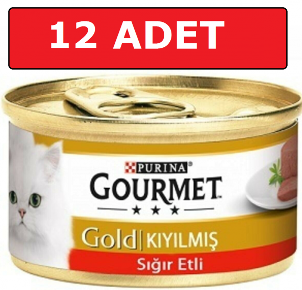 Purina gourmet gold kıyılmış sığır etli kedi konservesi 85 gr 12 adet yaş mama ürün görseli 1