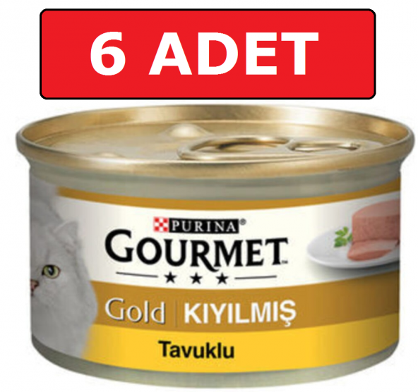 Purina gourmet gold kıyılmış tavuk etli kedi konservesi 85 gr 6 Adet yaş mama ürün görseli 1