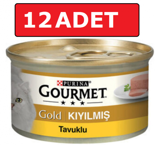 Purina gourmet gold kıyılmış tavuk etli kedi konservesi 85 gr 12 Adet yaş mama ürün görseli 1