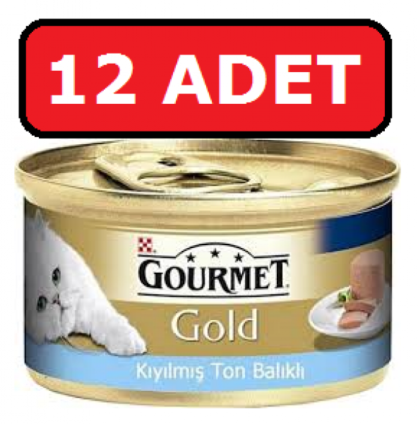 Purina gourmet gold kıyılmış ton balıklı kedi konservesi 85 gr 12 adet ürün görseli 1