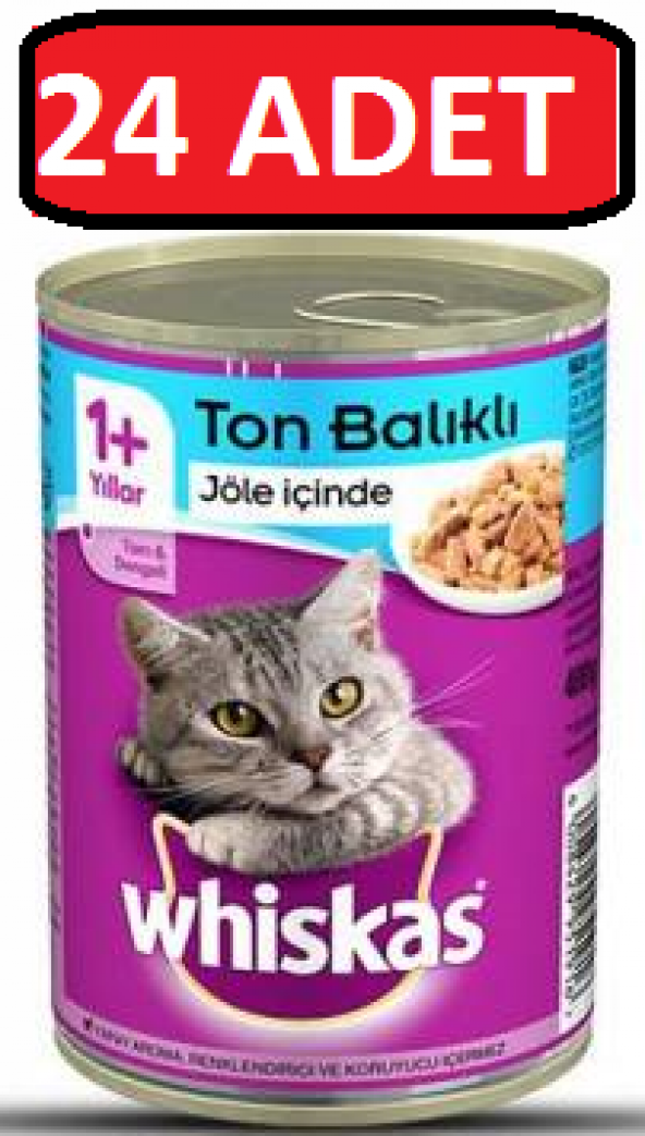 Whiskas Ton Balıklı Konserve Yaş Kedi Maması 24 Adet x 400 Gr ürün görseli 1