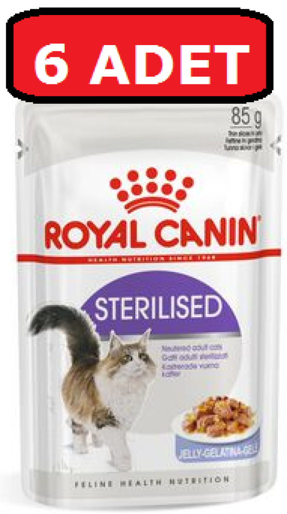 Royal canın sterilised kısır kedi yaş mama 6 adet x 85 gr jelly pouch jel ürün görseli 1