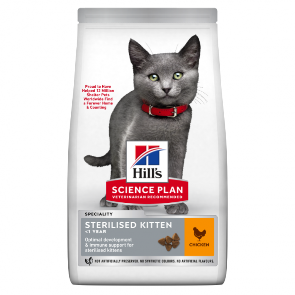Hills sterilised kitten 1,5kg  tavuklu kısırlaştırılmış yavru kedi maması ürün görseli 1