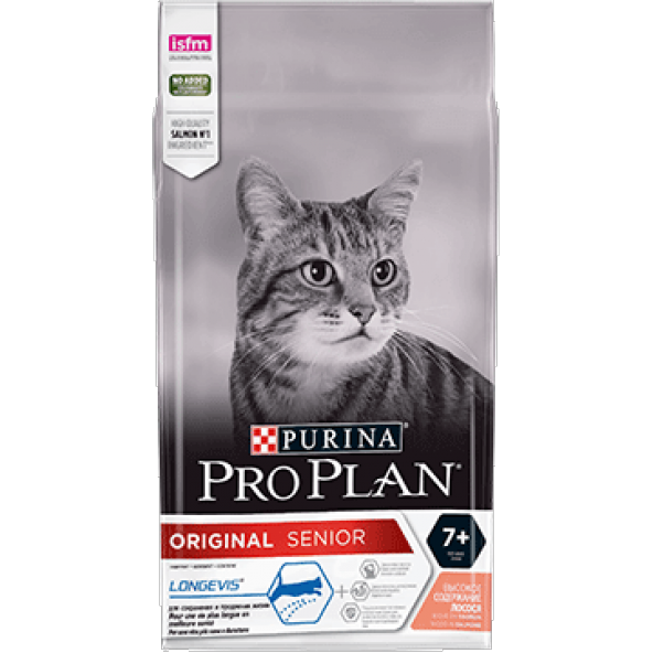 Proplan adult 7+ somonlu ileri yaşlı kedi maması 3 kg orgınal senior longevis ürün görseli 1