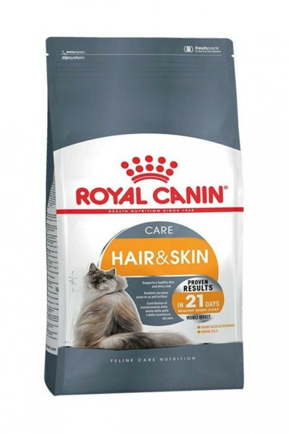 Royal canin hair and skin care 4kg kedi mama hassas deri kepek mat tüyler ve deri tahrişi önleme ürün görseli 1